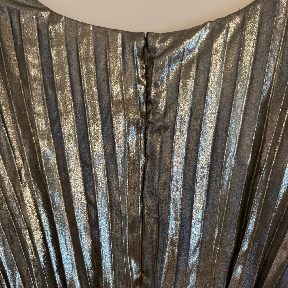 By Anthropologie Short-Sleeve Metallic Cutout Midi Dress - Picture 10 of 12